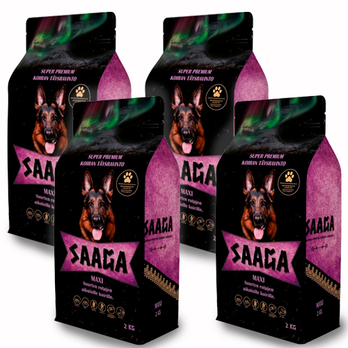 Saaga Maxi, täysravinto koirille 4 x 2 kg KOKO LAATIKKO