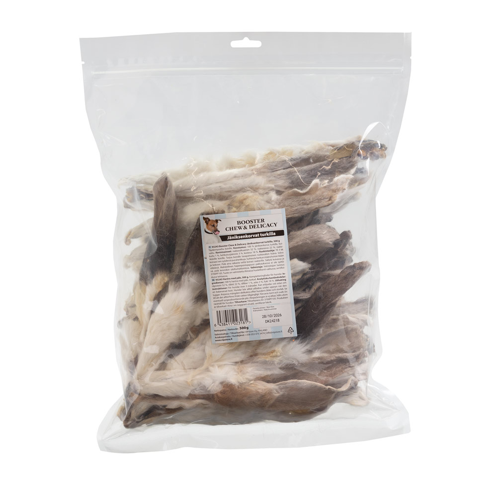 Booster Chew & Delicacy Jäniksenkorvat turkilla, 500 g