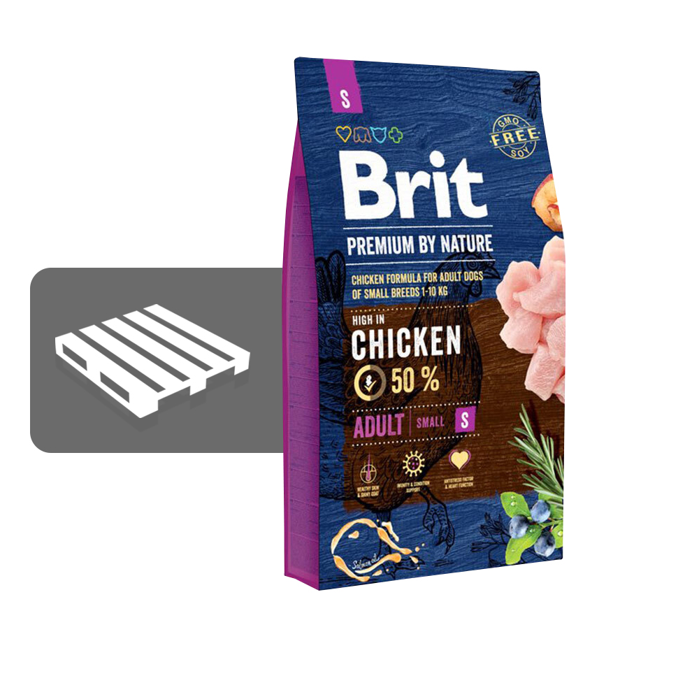 Lava 24 x 8 kg Brit Premium by Nature Adult S, 1-10 kg aikuiset