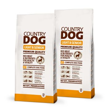 2 x 15 kg  Country Dog Light & Senior 2 x 15 kg  Country Dog Light & Senior