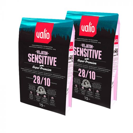 Valio SUper Premium Sensitive Viljaton 28/10 2 x 15 kg säästöpakkaus