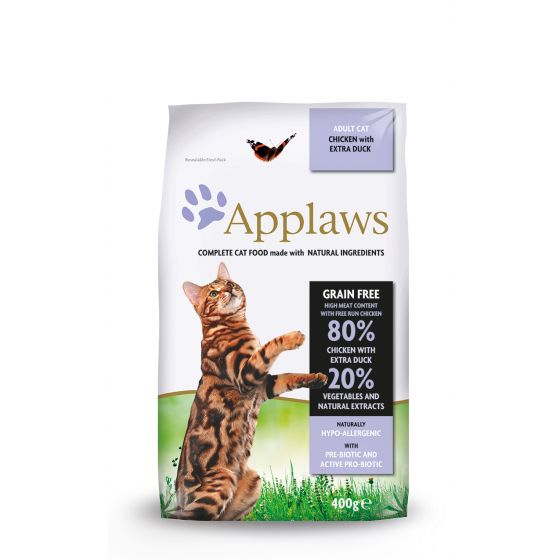 Applaws kissa adult kana & ankka kuivamuona 400g - 6 säkkiä