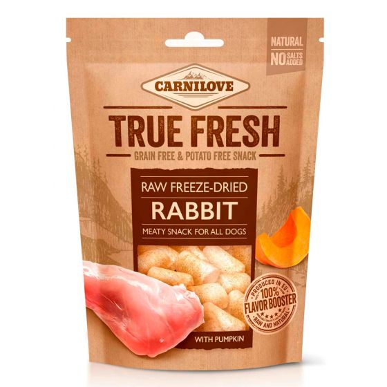 Carnilove True Fresh Jänis & kurpitsa, pakastekuivattu herkku koirille & kissoille, 40 g