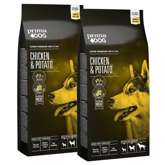 PrimaDog Adult All Breeds All Breeds Kana-peruna 2 x 10 kg