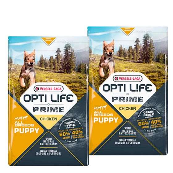 2 x 12,5 kg Opti Life Prime Puppy kana