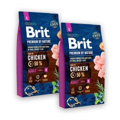 2 x 8 kg Brit Premium by Nature Adult S, 1-10 kg aikuiset