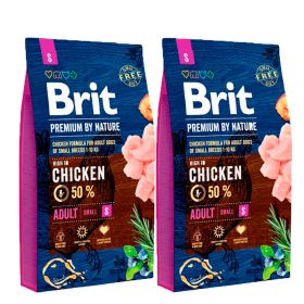 2 x 8 kg Brit Premium by Nature Adult S, 1-10 kg aikuiset