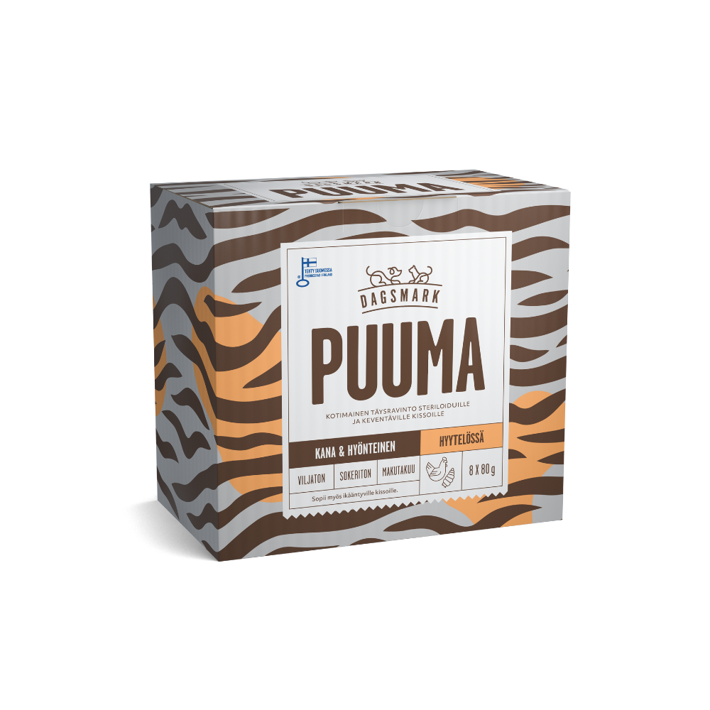 Dagsmark PUUMA kanaa ja hyönteistä hyytelössä 8 x 80 g
