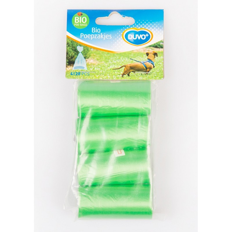 Duvo+ Biohajoavat kakkapussit, 4 x 20 pss rullaa