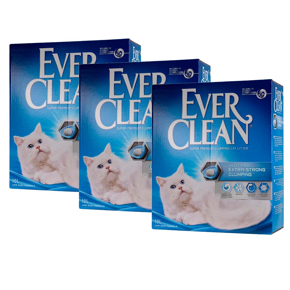 Ever Clean Extra Strong Unscented 3 x 10l Triplapakkaus