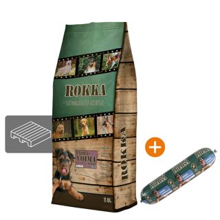 Extravoima Rokka LAVA 24 x 15 kg + Rokka Lihaisa Kanaa Lampaalla 24 x 800 g