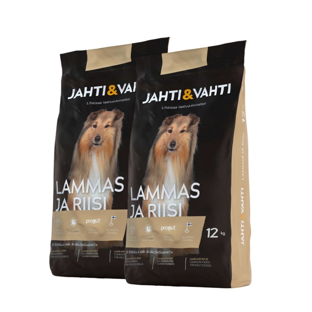 2 x 12 kg Jahti & Vahti  Lammas ja Riisi