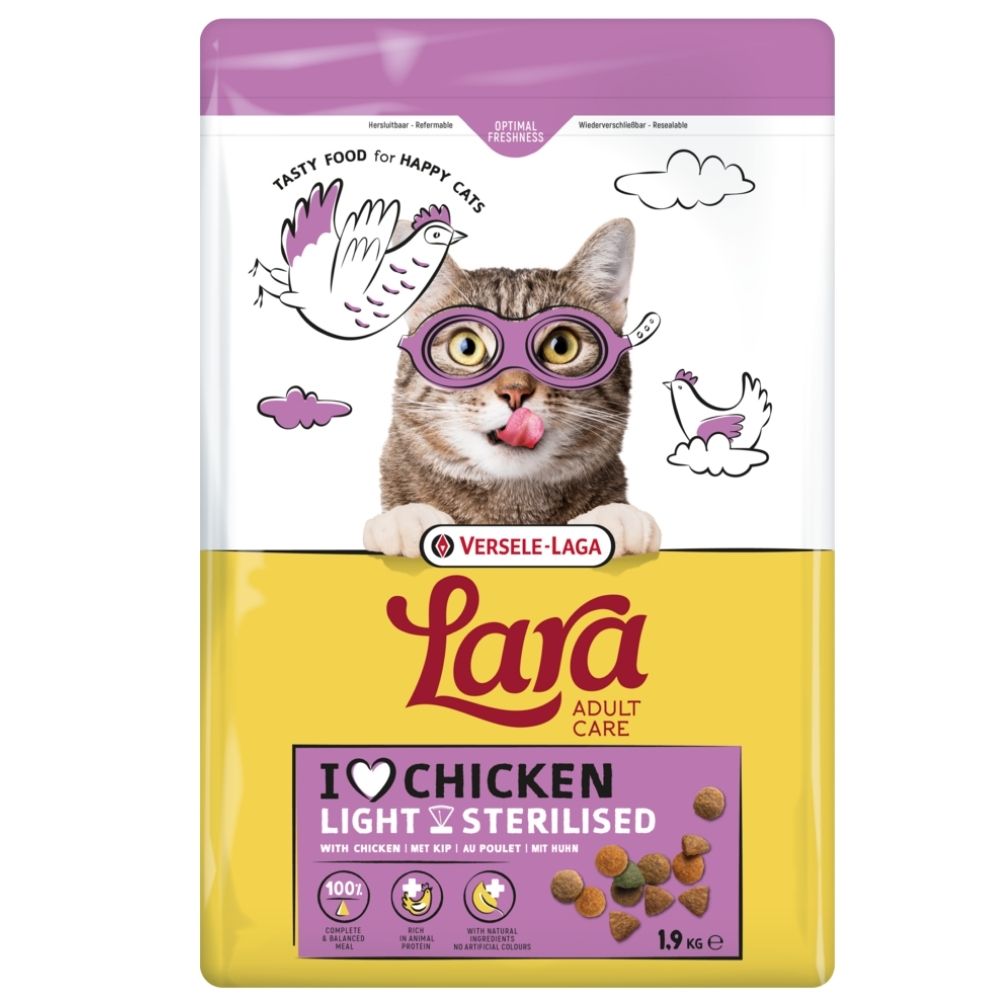 Lara Adult Light & Sterilized, täysravinto aikuisille leikatuille kissoille 1,9 kg