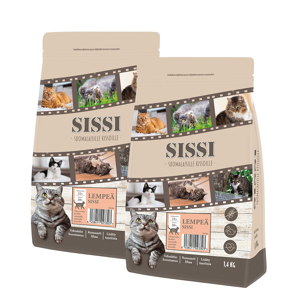 2 x 1,4kg Lempeä Sissi kissan täysravinto