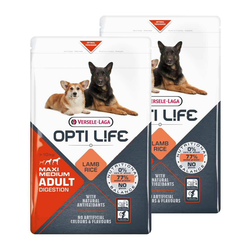 Opti Life Adult Digestion Medium & Maxi 2 x 12,5 kg