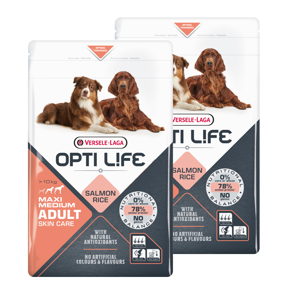 Opti Life Adult Skin Care Medium & Maxi 2 x 12,5 kg