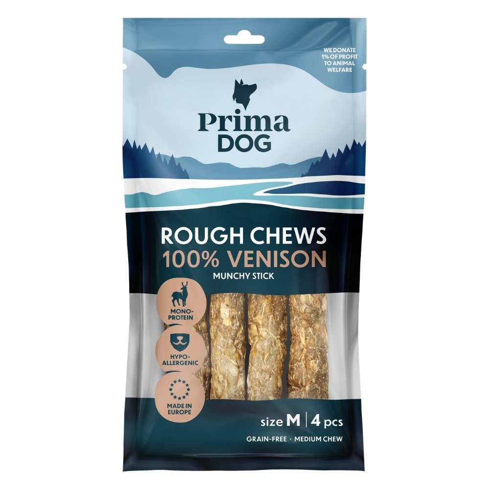 PrimaDog Rough Chews Riista rouhepatukka M 12cm 4kpl 80g 