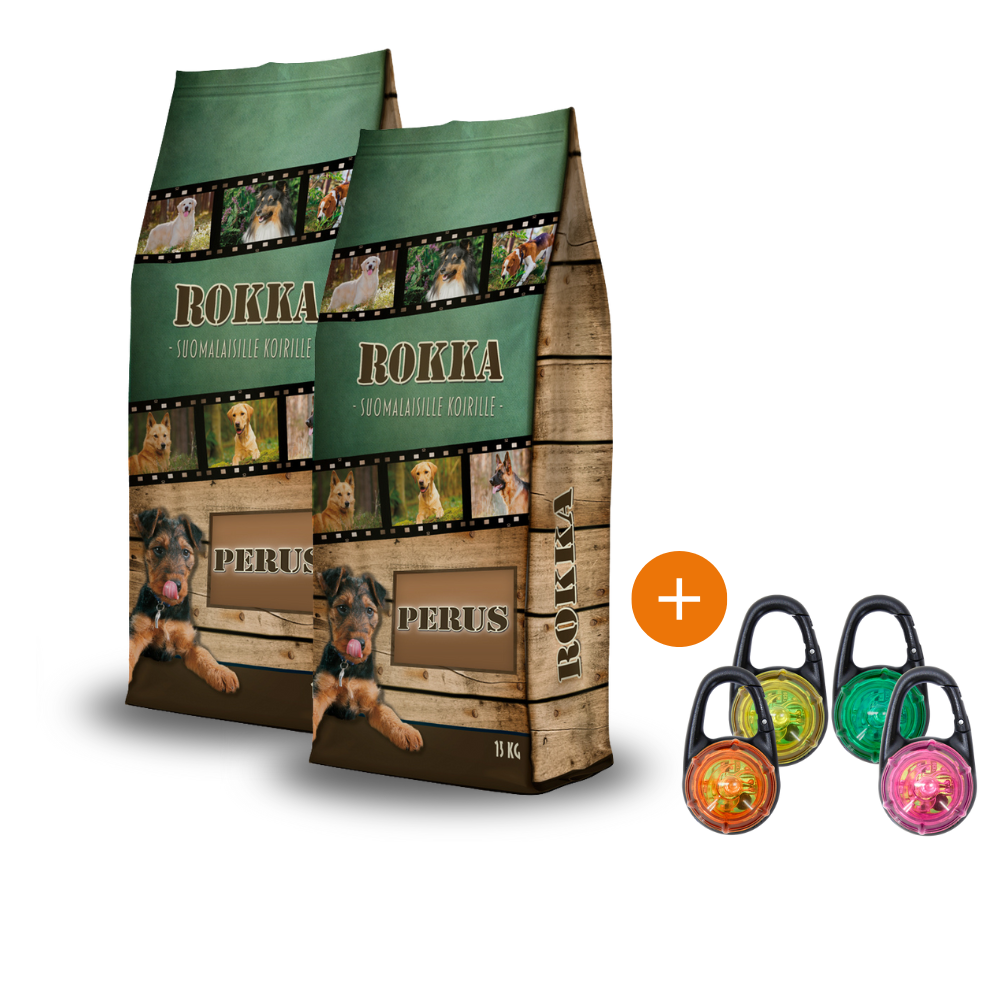 2 x 15 kg Perus Rokka + KAUPAN PÄÄLLE Boogie See Me Huomiovalo