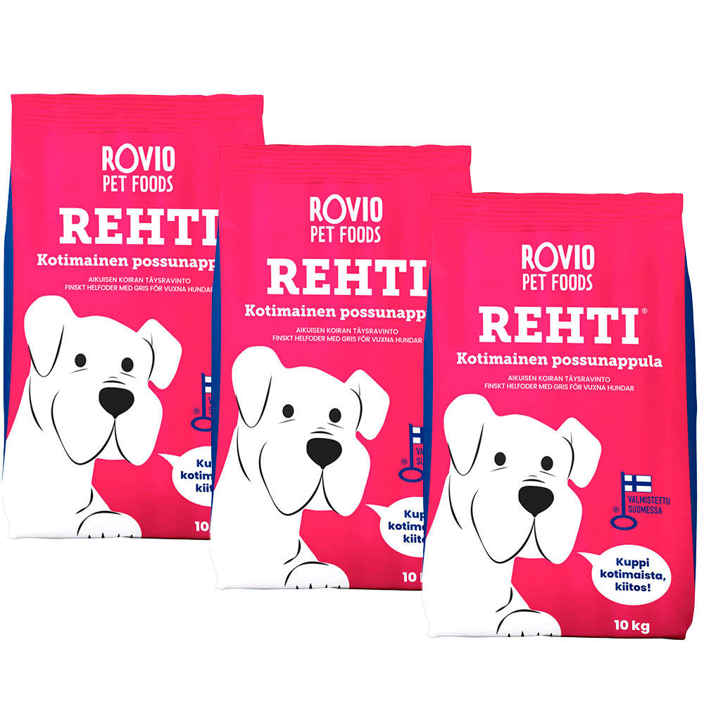 3 x 10 kg Rehti Possu koiranruoka
