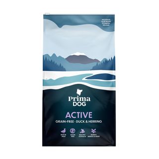 PrimaDog Adult Active, Ankka & Silli, Viljaton 10 kg