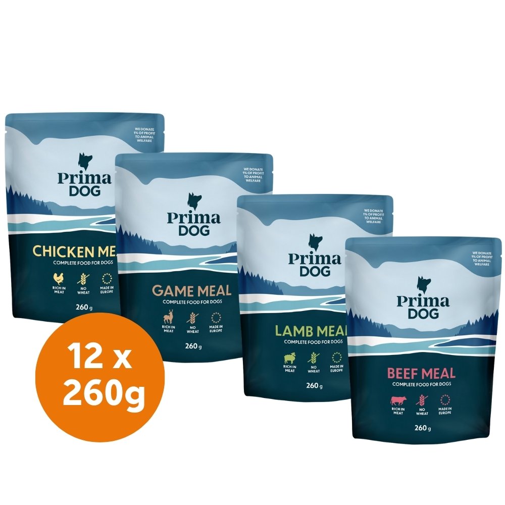 Mix & Match:  12 x 260 g PrimaDog annosateriat