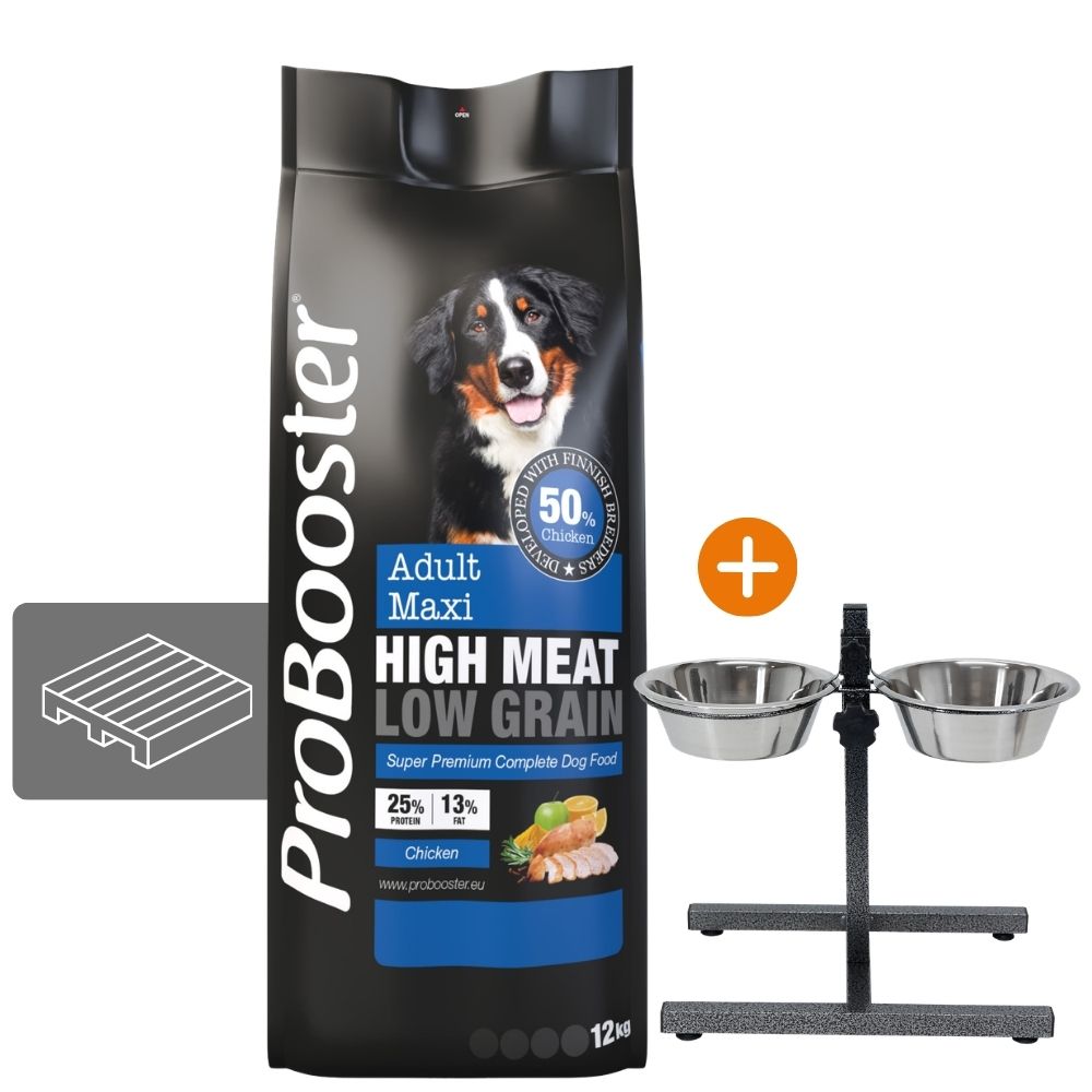 LAVA 12 x 12 kg ProBooster Adult Maxi Chicken + Brava kuppiteline