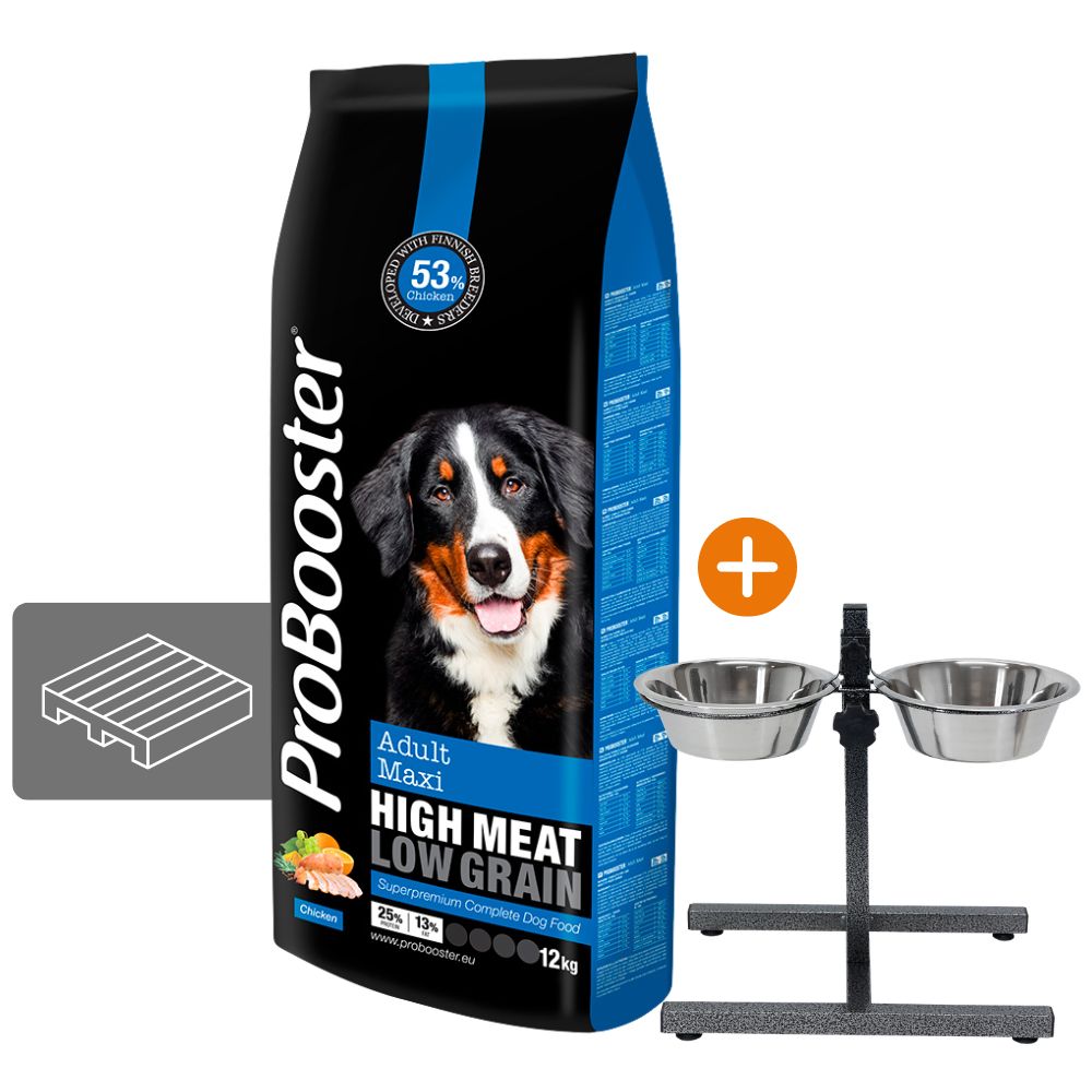 LAVA 12 x 12 kg ProBooster Adult Maxi Chicken + Brava kuppiteline