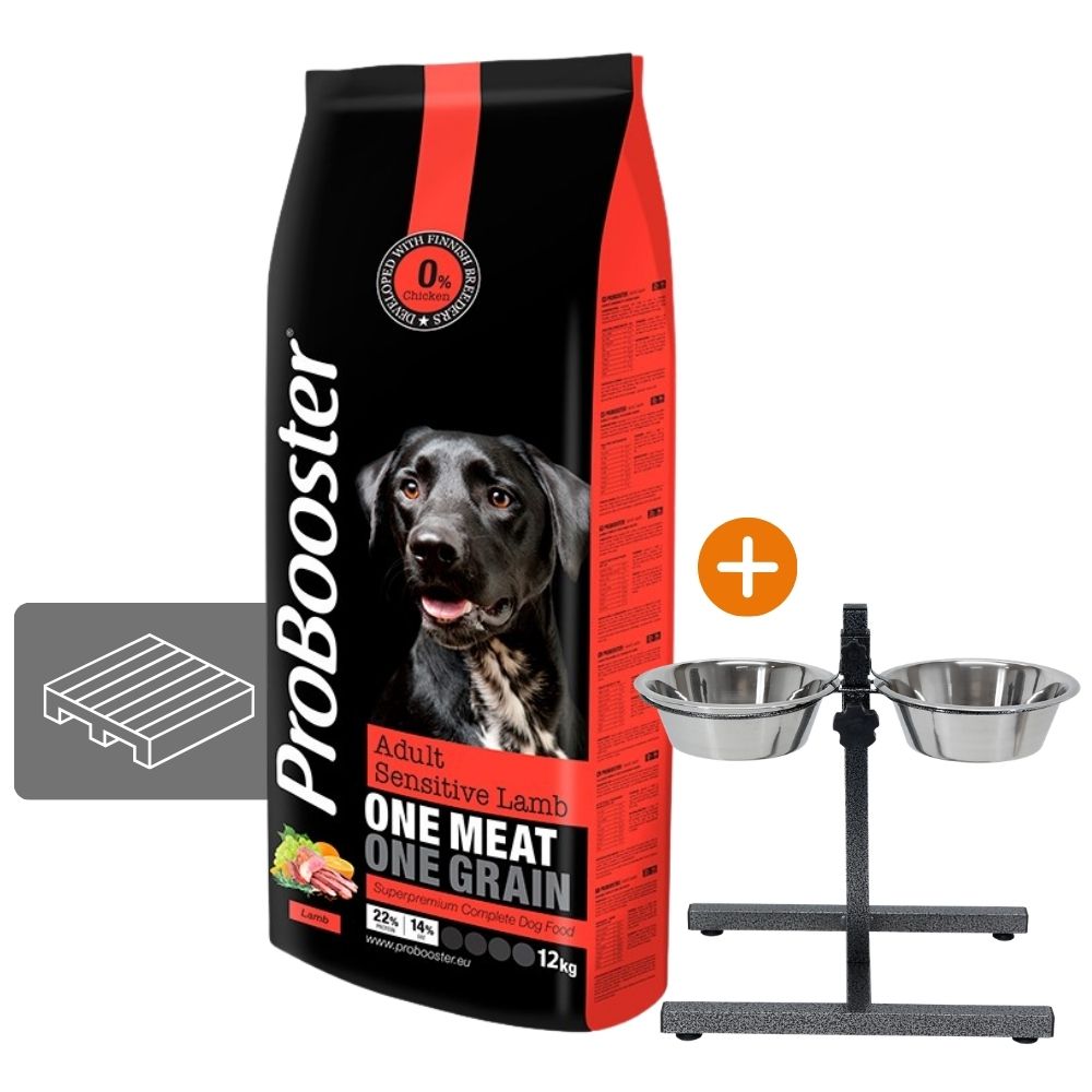 LAVA 12 x 12 kg ProBooster Adult Sensitive Lamb + Brava kuppiteline