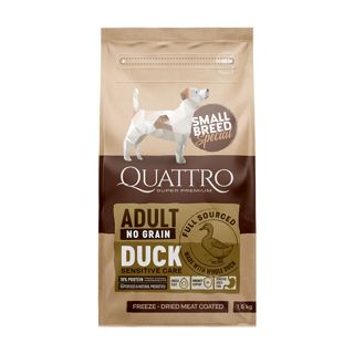 Quattro Dog, Small Breed Adult, with duck