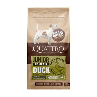 Quattro Dog, Small Breed Junior, with duck