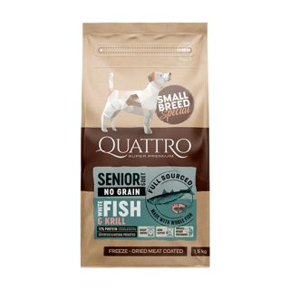 Quattro Dog small Breed Senior & Diet, with White Fish