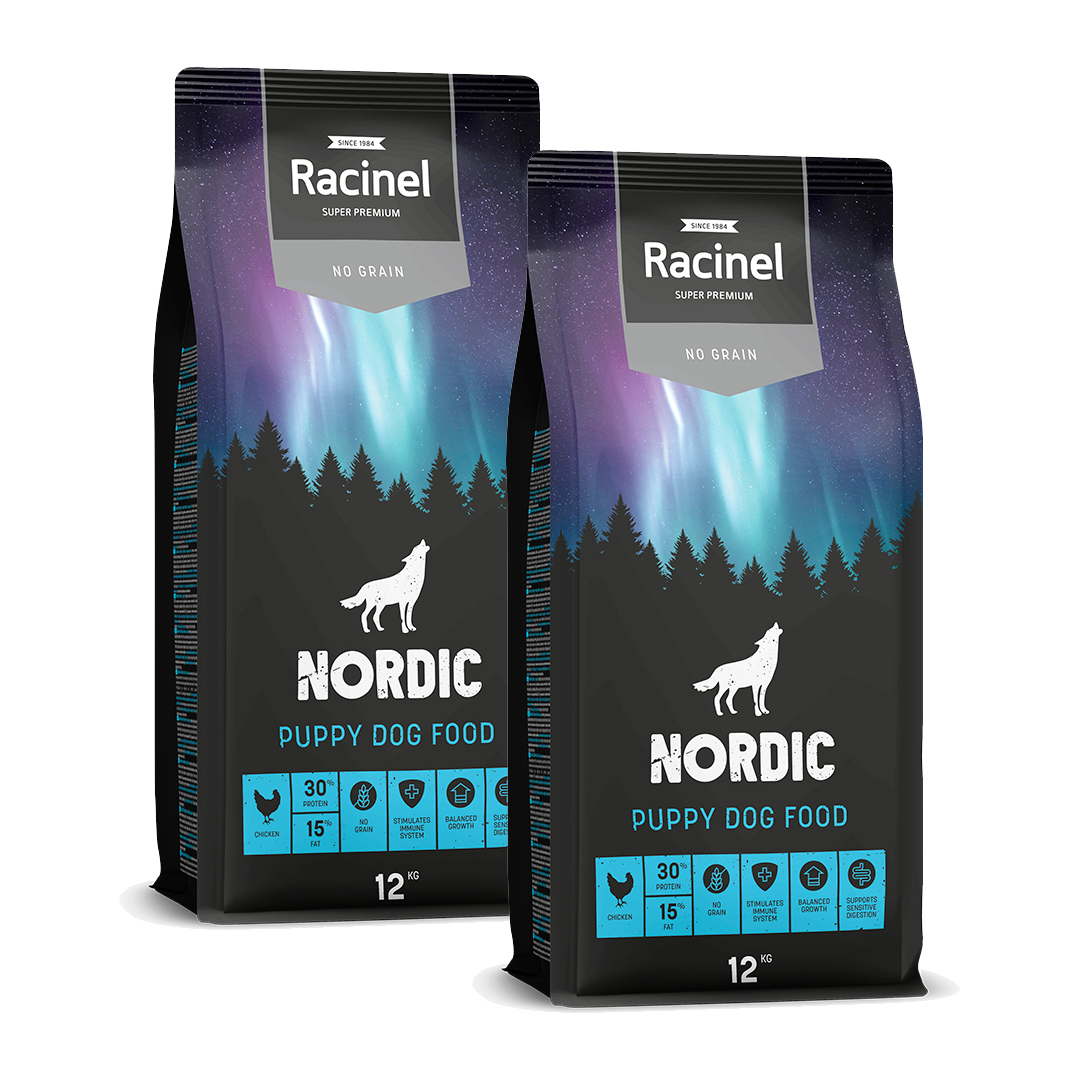 2 x 12 kg Racinel Nordic Puppy Chicken, Kana