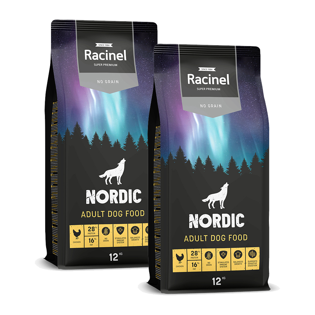 2 x 12 kg Racinel Nordic Adult Chicken, Kana