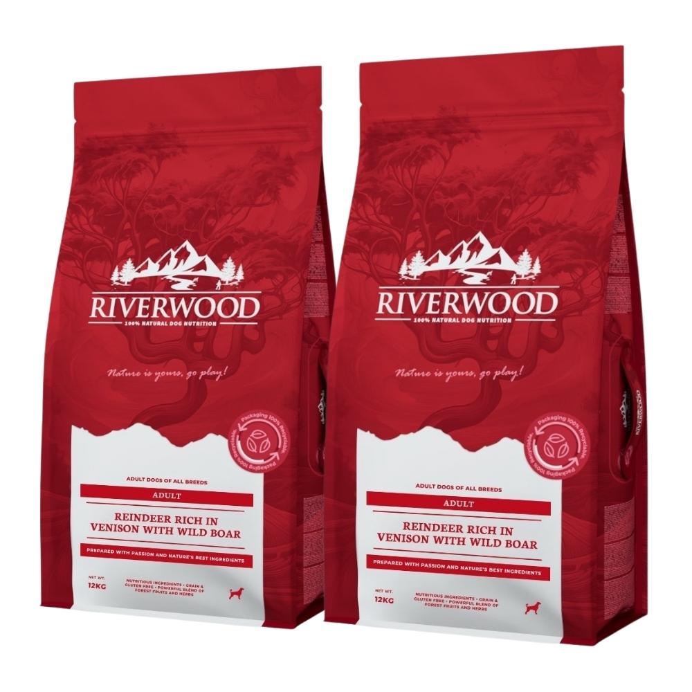 2 x 12 kg Riverwood Adult Poro, peura ja villisika