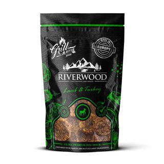 Riverwood Grillmaster Lammas-kalkkunakiekko, makupalat koirille, 100 g
