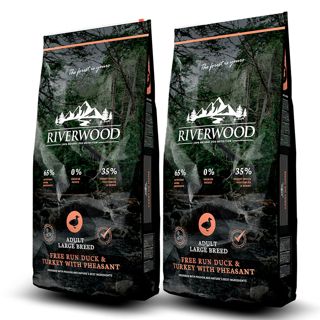 Riverwood Adult Large, Ankka, kalkkuna & fasaani 2 x 12 kg
