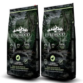 Riverwood Junior Large, Ankka, kalkkuna & fasaani 2 x 12 kg