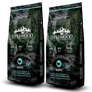 Riverwood Puppy, Kalkkuna, ankka & fasaani 2 x 12 kg