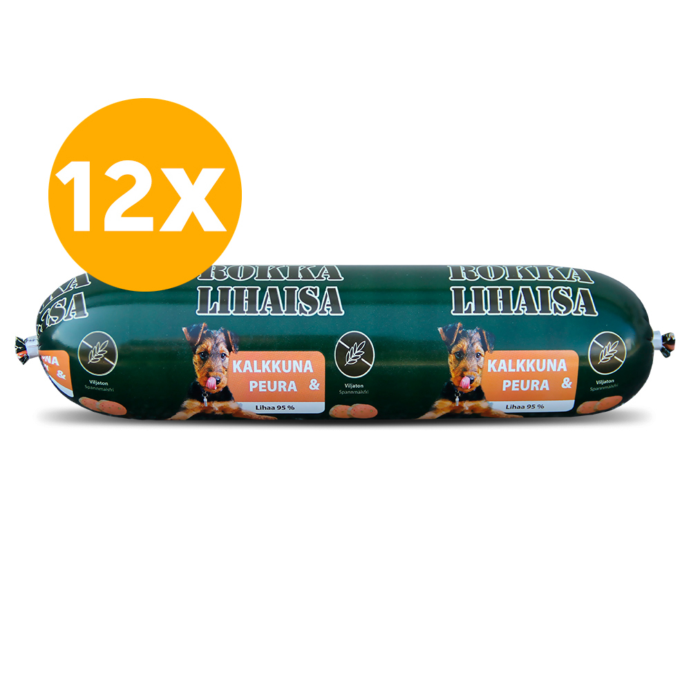 Rokka Lihaisa, Kalkkuna & Peura - säästöpakkaus 800 g x 12
