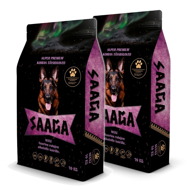 Saaga Maxi, täysravinto koirille 2 x 2 kg