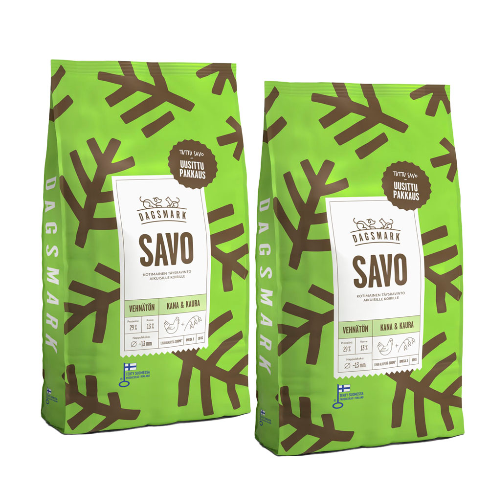 2 x 10 kg Dagsmark SAVO vehnätön kana-kaura