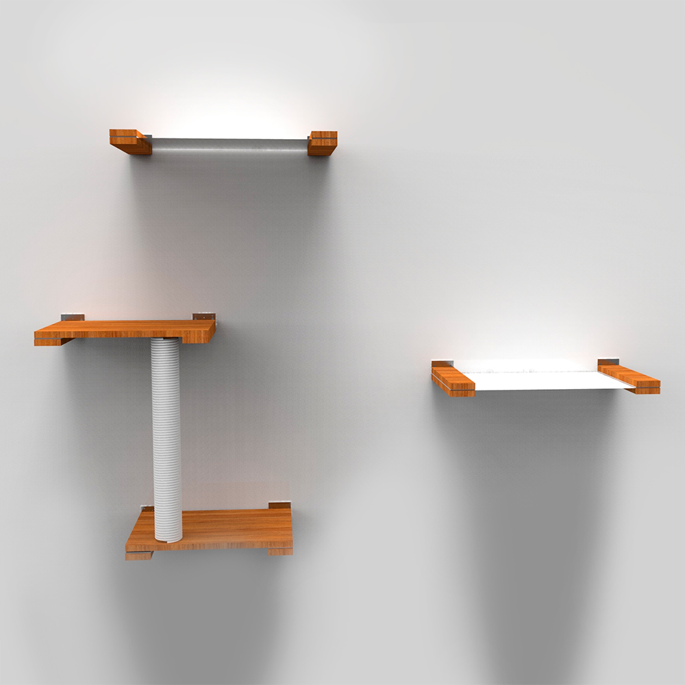 Cat Parkour -kiipeilytasosetti seinälle, Hoodi (B)