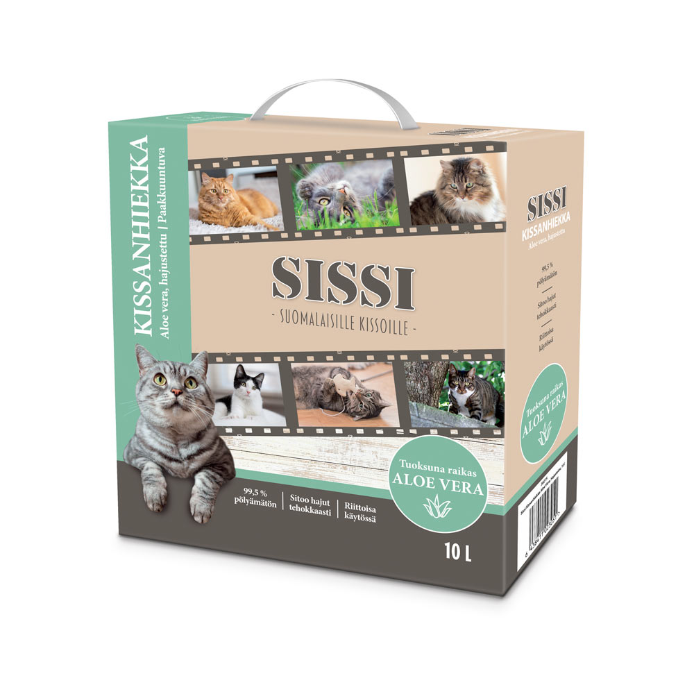 Sissi Kissanhiekka Aloe vera, hajustettu, 10 l
